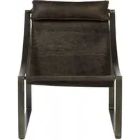Hoxton Lounge Chair - Distressed Ebony, Leather