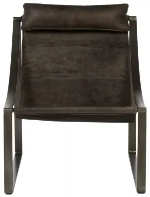 Hoxton Lounge Chair - Distressed Ebony, Leather image
