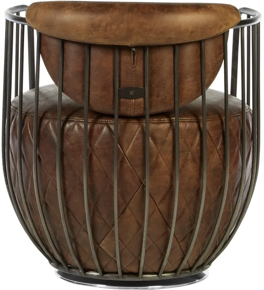 Hoxton Swivel Chair - Brown, Leather