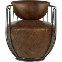Hoxton Swivel Chair - Brown, Leather