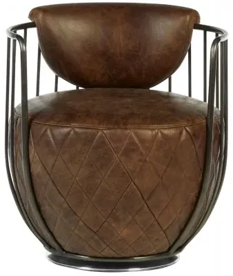Hoxton Swivel Chair - Brown, Leather image