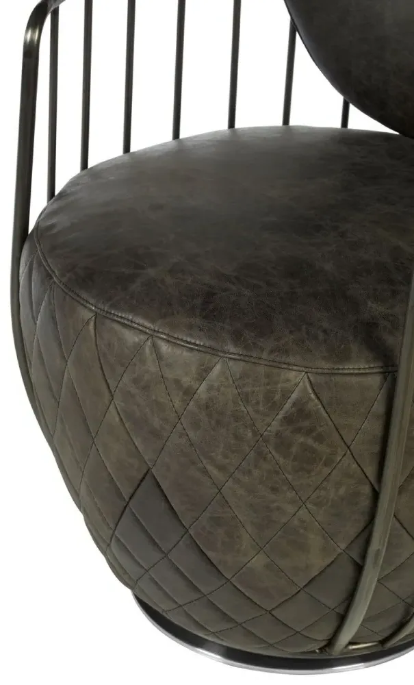 Hoxton Swivel Chair - Ebony, Leather