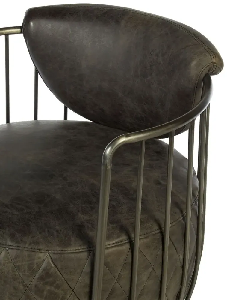 Hoxton Swivel Chair - Ebony, Leather