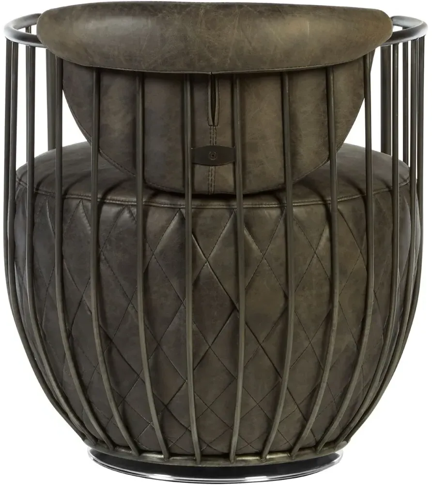 Hoxton Swivel Chair - Ebony, Leather