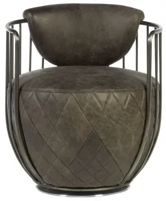 Hoxton Swivel Chair - Ebony, Leather