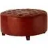 Inca Buttoned Stool - Brown, Leather