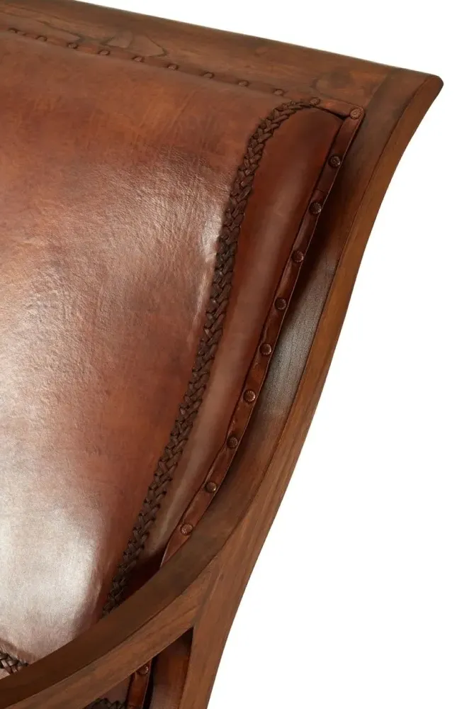 Inca Chair with Footstool - Brown, Leather