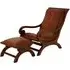 Inca Chair with Footstool - Brown, Leather