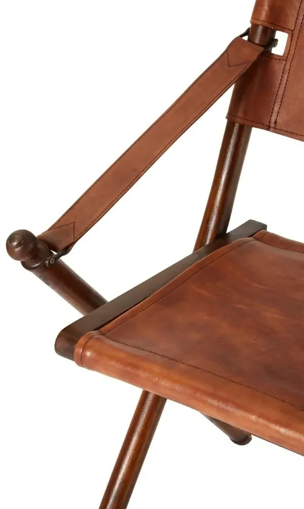 Inca Folding Chair - Brown, Leather