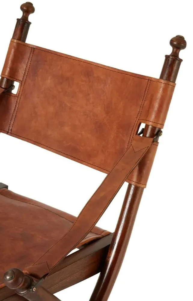 Inca Folding Chair - Brown, Leather