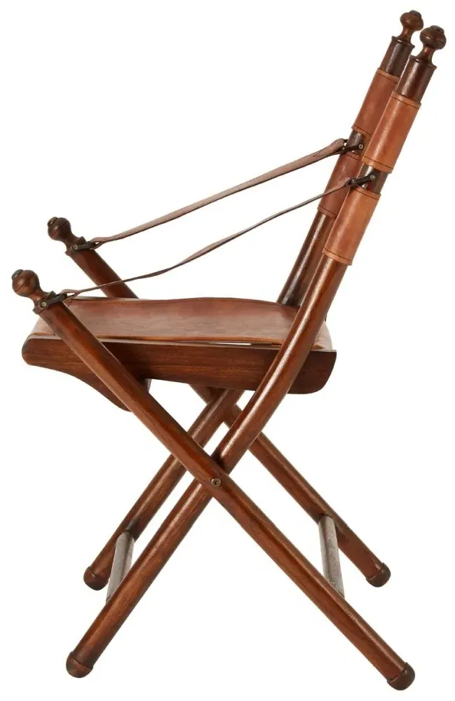 Inca Folding Chair - Brown, Leather