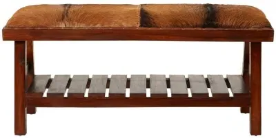 Inca Hallway Bench - Brown, Goat Hide image