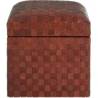 Inca Storage Stool - Brown, Leather