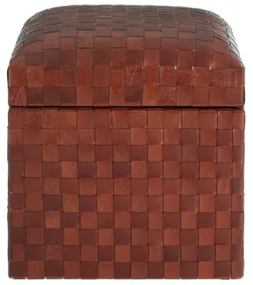 Inca Storage Stool - Brown, Leather image