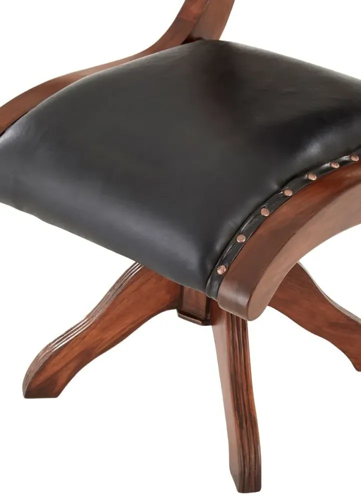 Inca Swivel Chair - Black, Leather