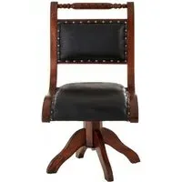 Inca Swivel Chair - Black, Leather