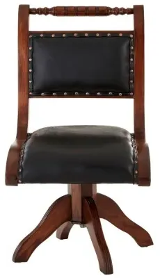 Inca Swivel Chair - Black, Leather