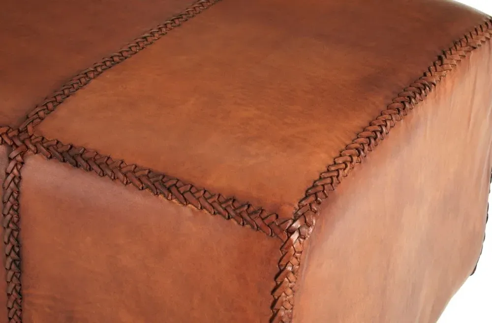 Inca Upholstered Bench - Brown, Leather