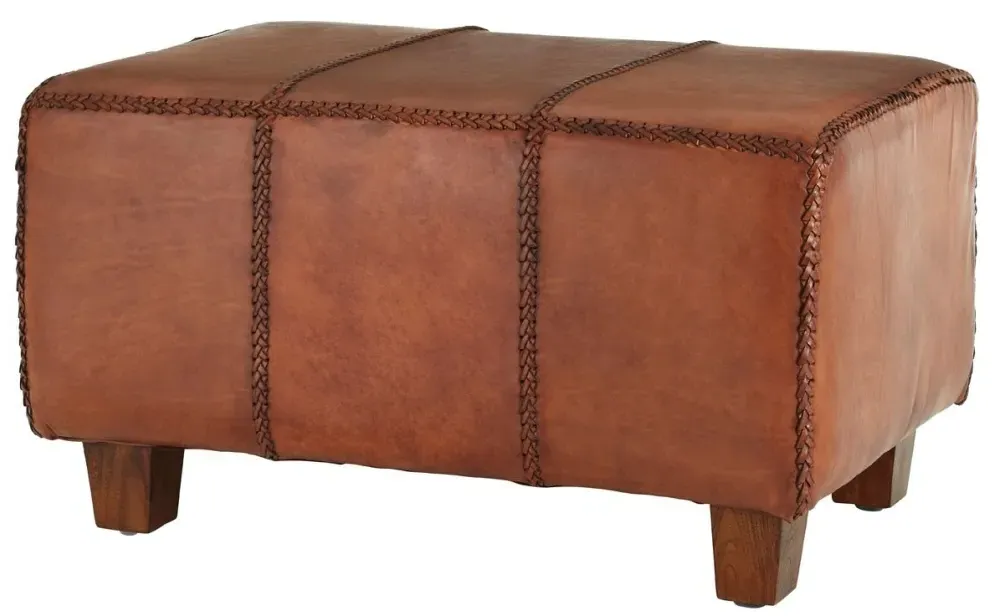 Inca Upholstered Bench - Brown, Leather