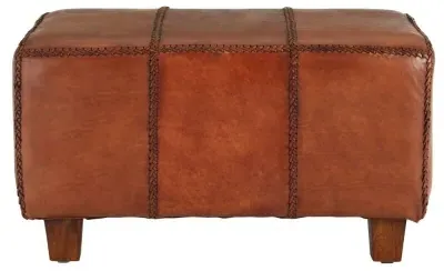 Inca Upholstered Bench - Brown, Leather