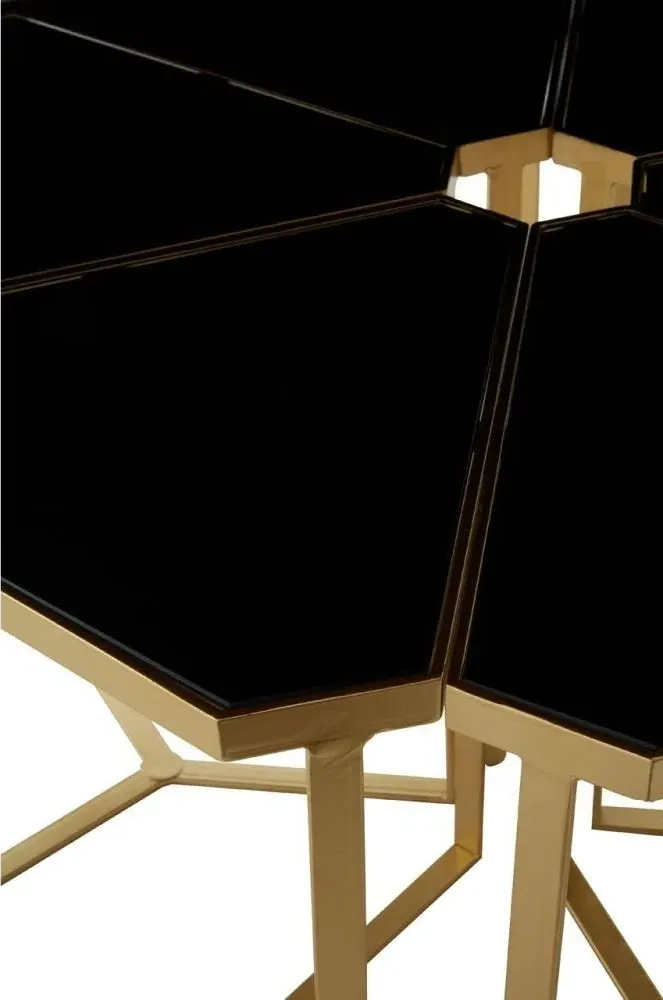 Jodie 6 Piece Flower Table Set - Black