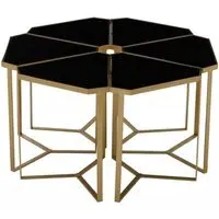 Jodie 6 Piece Flower Table Set - Black