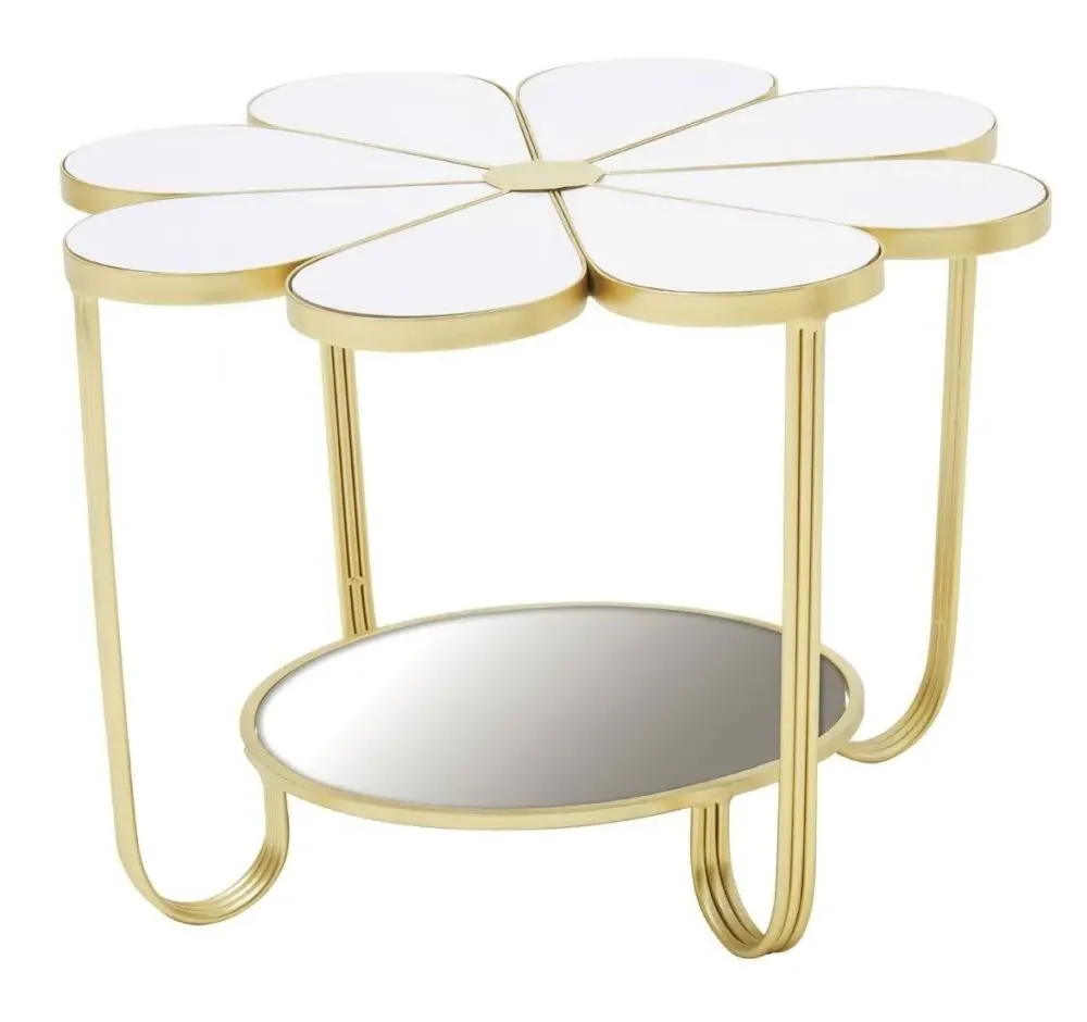 Jodie Flower Shape Side Table - White