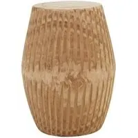 Jolie Engraved Round Side Table - Natural