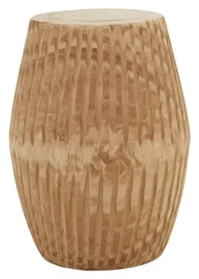 Jolie Engraved Round Side Table - Natural image