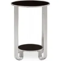 Jolie Round End Table - Black, Mirror