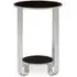 Jolie Round End Table - Black, Mirror