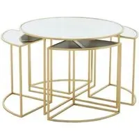 Jolie Round Nest of Tables - Gold, Mirror