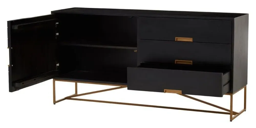 Jonesburg Medium Sideboard - Black, Mango Wood