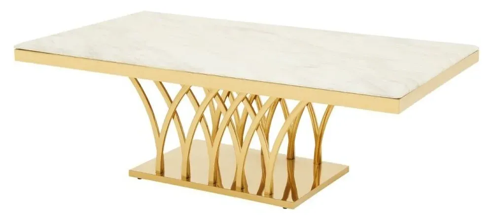 Kaydence Coffee Table - White, Marble