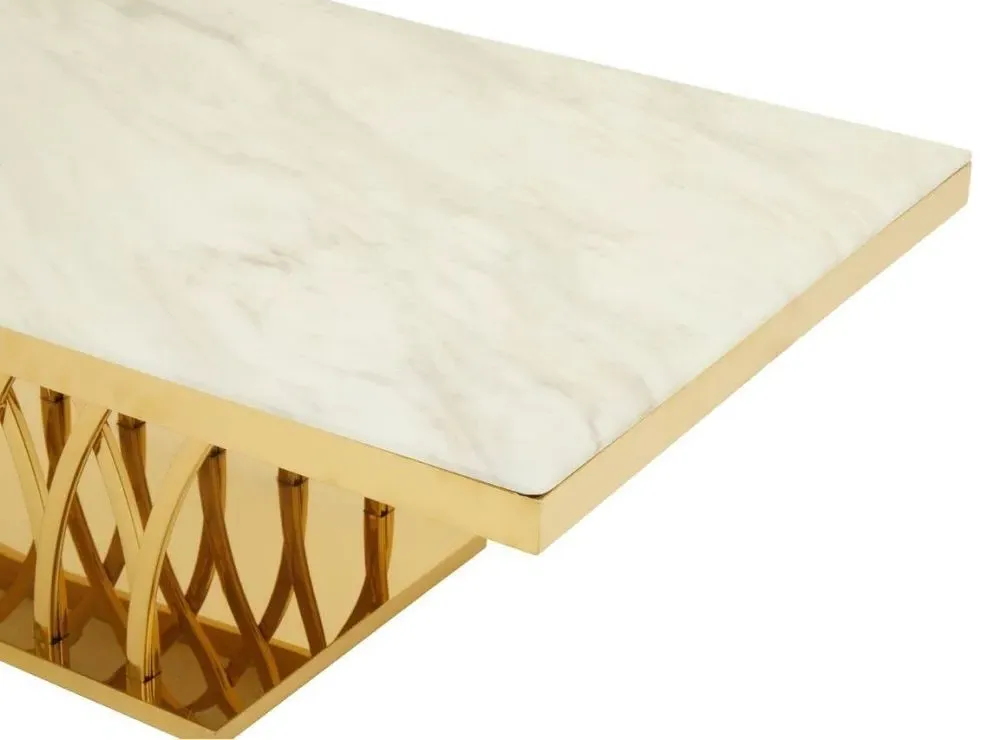 Kaydence Coffee Table - White, Marble