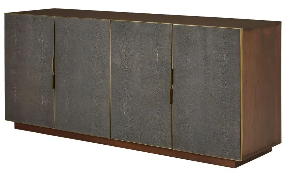 Kempton 4 Door Large Sideboard - Walnut, Shagreen