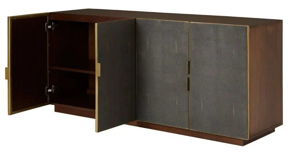 Kempton 4 Door Large Sideboard - Walnut, Shagreen