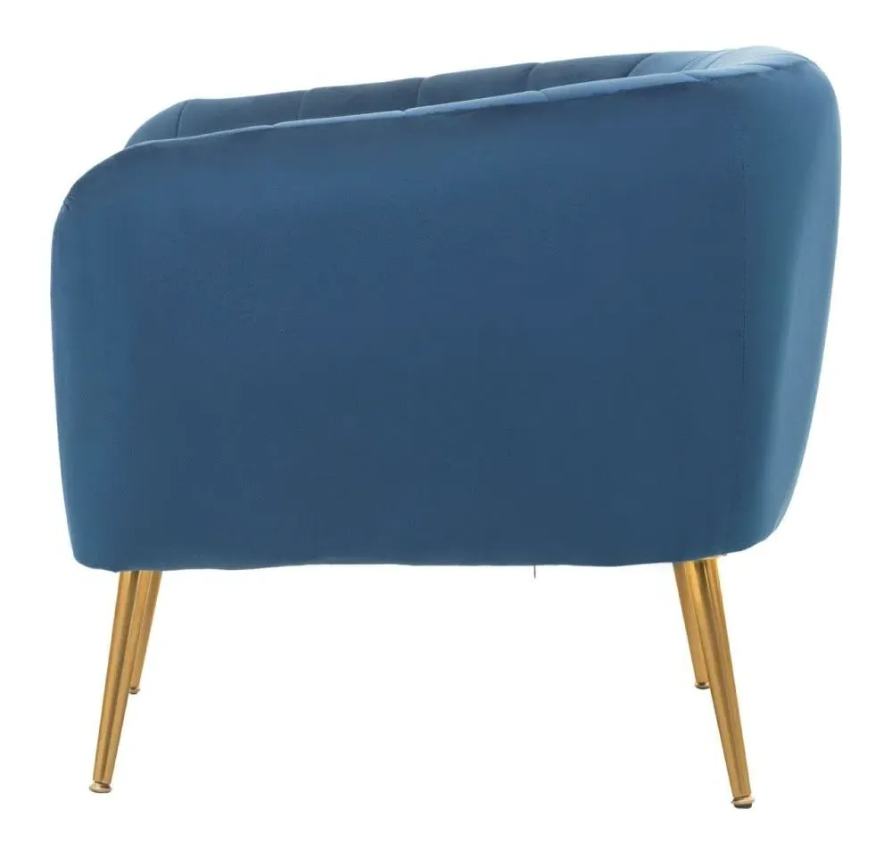 Larissa Accent Chair - Blue, Velvet