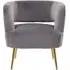 Larissa Accent Chair with Metal Legs - Grey, Velvet