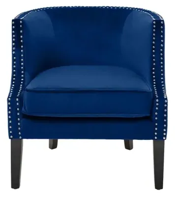 Larissa Studded Accent Chair - Blue, Velvet