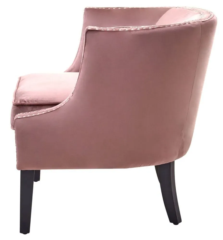 Larissa Studded Accent Chair - Pink, Velvet