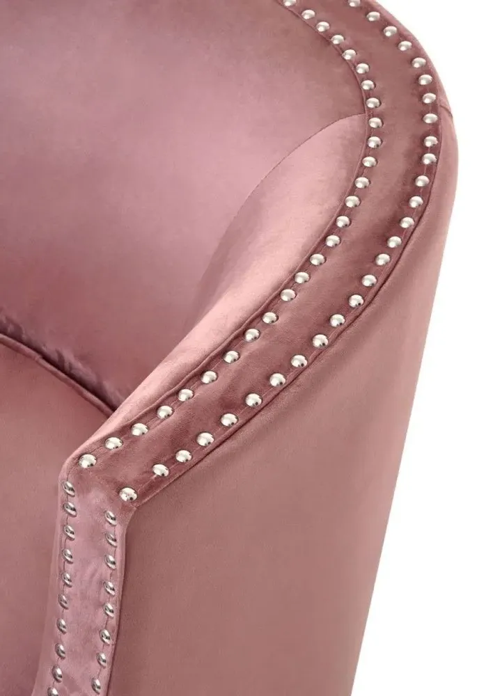 Larissa Studded Accent Chair - Pink, Velvet