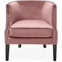 Larissa Studded Accent Chair - Pink, Velvet