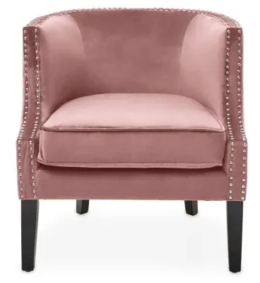Larissa Studded Accent Chair - Pink, Velvet