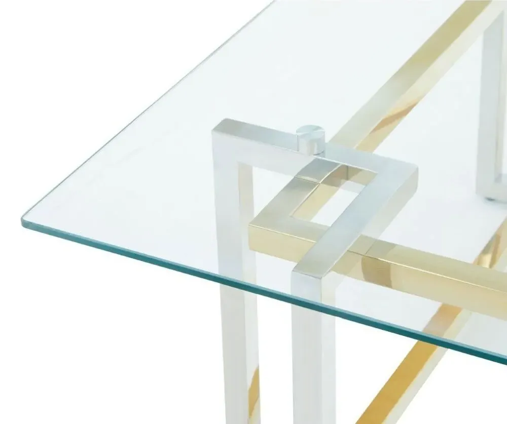 Layne Glass Coffee Table with Chrome Base - Silver