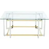 Layne Glass Coffee Table with Chrome Base - Silver