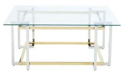 Layne Glass Coffee Table with Chrome Base - Silver image