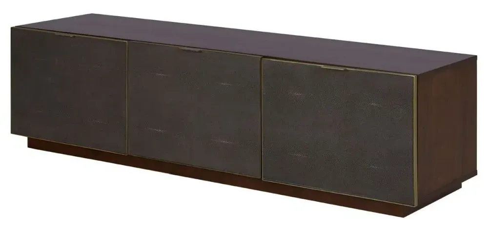 Madsen 160cm TV Unit with Metallic Trim - Walnut, Shagreen