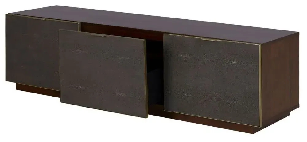 Madsen 160cm TV Unit with Metallic Trim - Walnut, Shagreen