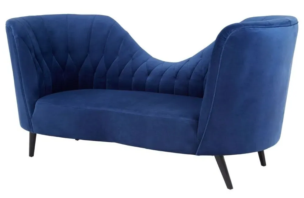Malena Lounge Chaise - Midnight Blue, Velvet